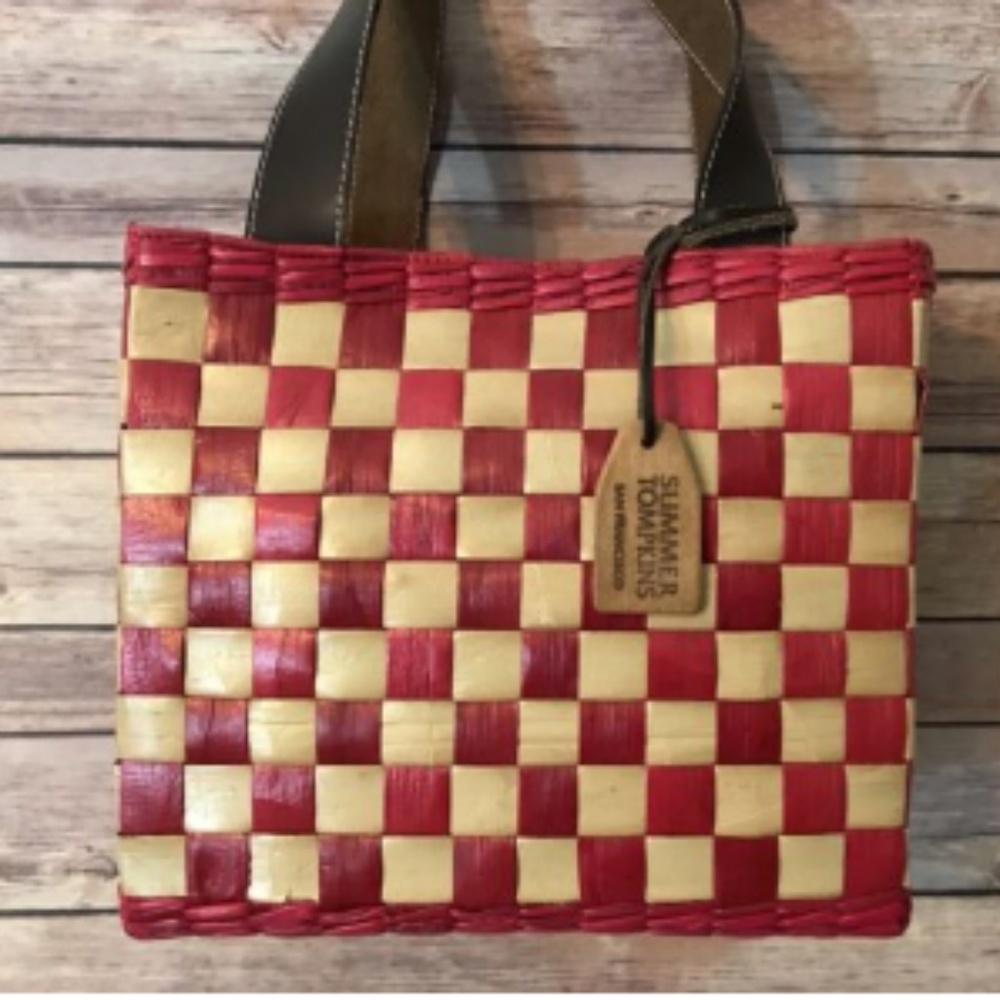 Summer Tompkins Straw And Leather Handbag